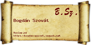 Bogdán Szovát névjegykártya